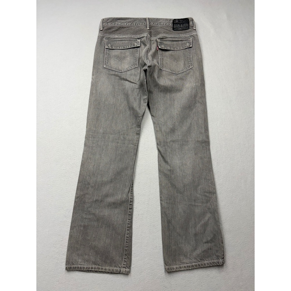 Levis 527 Bootcut Jeans Mens 34x34 Gray Flap Pocket Y2K Cotton Denim Pants